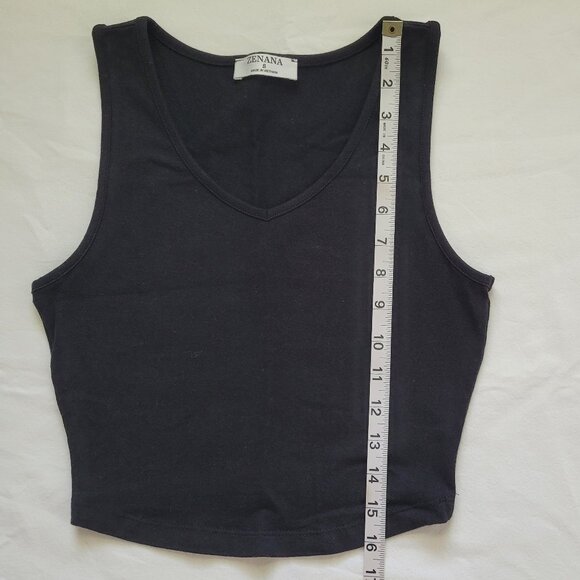 Zenana Set of Red and Black V-Neck Crop Tank Top Size Small - Picture 9 of 9